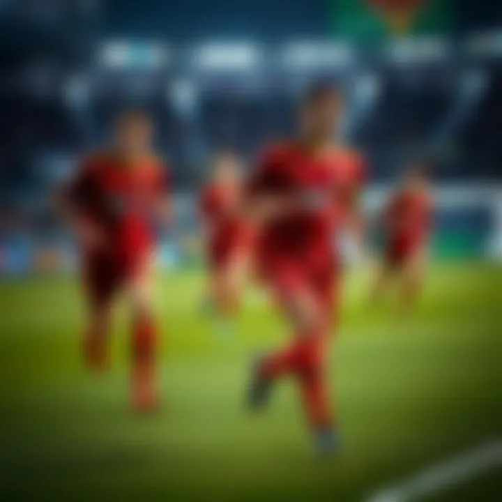 Albania National Football Team in Action Albania national football team in a match