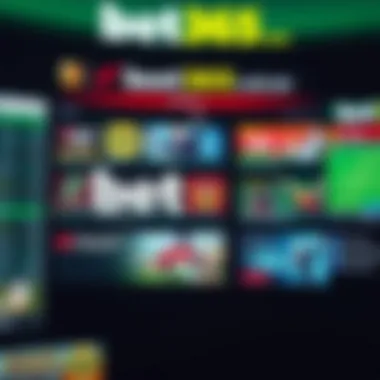 Displaying various sports betting options available