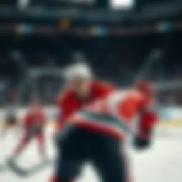 Exciting ice hockey match in action
