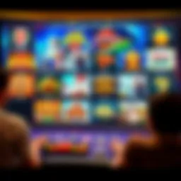 A digital interface showcasing various games available at Evolution Casino