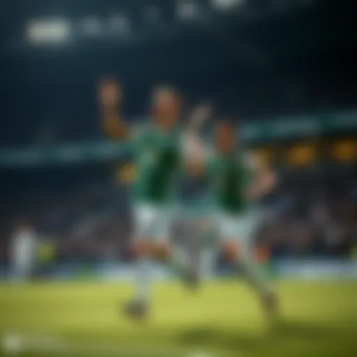 Historic moment of Ferencváros celebrating a goal