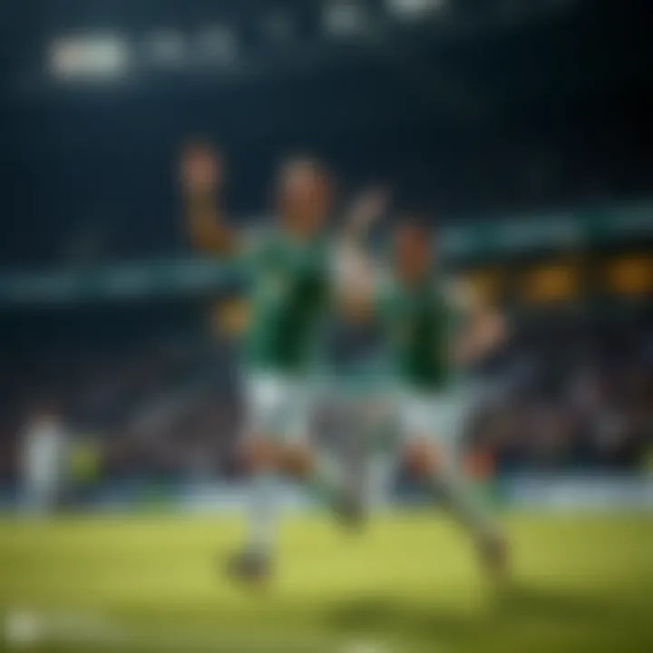 Historic moment of Ferencváros celebrating a goal