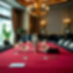 Elegant baccarat table setup