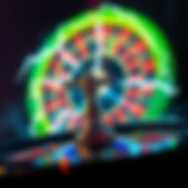 Vibrant depiction of a lightning roulette wheel with dynamic colors