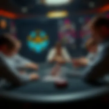 Poker table showcasing intense gameplay and strategy