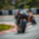 Rider navigating a sharp turn during a MotoGP race