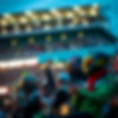 Spectators cheering at a MotoGP event