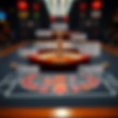 A strategic betting layout demonstrating various betting options in roulette.