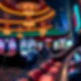 Virtual casino environment showcasing various games