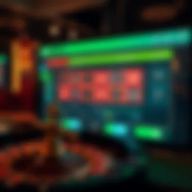 Exploring Digital Betting Options A digital interface showcasing various online betting options for roulette