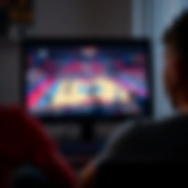 Watching Basketball Online A computer screen displaying a live stream of a basketball match