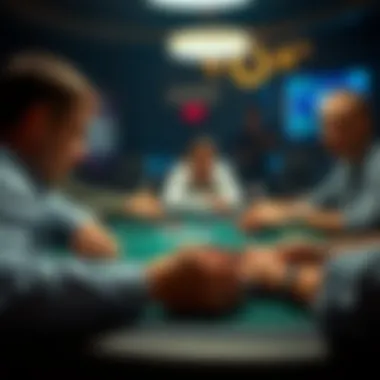 Intense Poker Gameplay Strategic poker gameplay showcasing an intense moment.