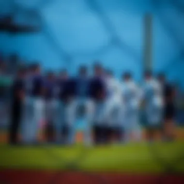 Rockies team huddle before the game