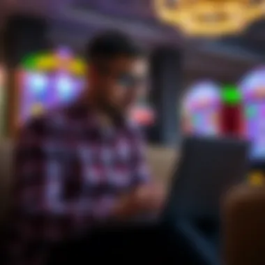 Crafting Winning Strategies for Slots A strategic player analyzing slot game statistics on a laptop