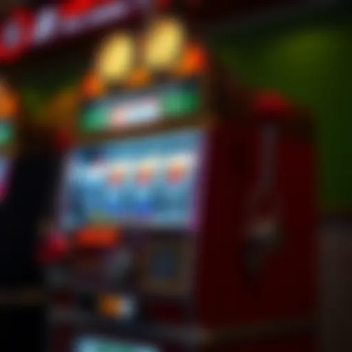 A vintage slot machine displaying classic symbols