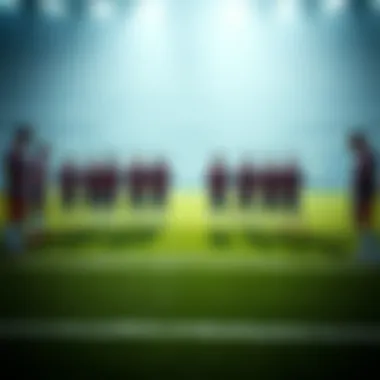 Team lineup on the pitch before a crucial match