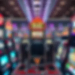 Illustration showcasing the evolution of slot machines from mechanical to digital.