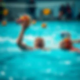 Dynamic water polo match showcasing players in action